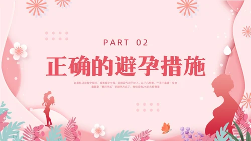 粉色简约关注女性生殖健康科学避孕PPT模板宣传PPT动态PP世界避孕日