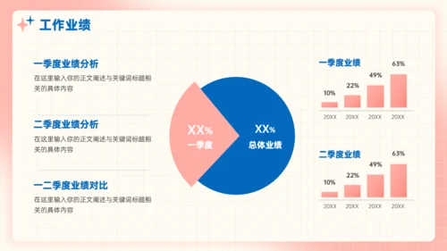 珊瑚粉弥散风工作总结年终汇报模板