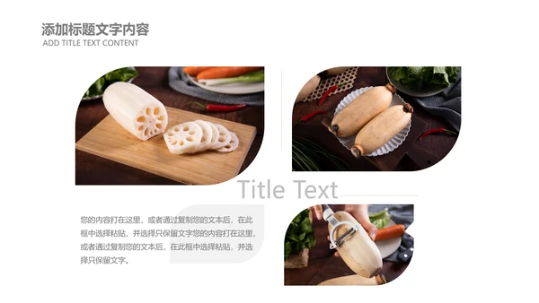 时尚杂志风莲藕美食餐饮产品介绍PPT模板