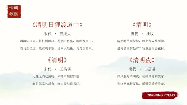 清明时节主题教育科普PPT模板