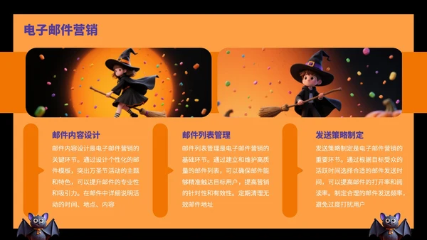 橙黄色卡通风万圣节活动营销方案PPT