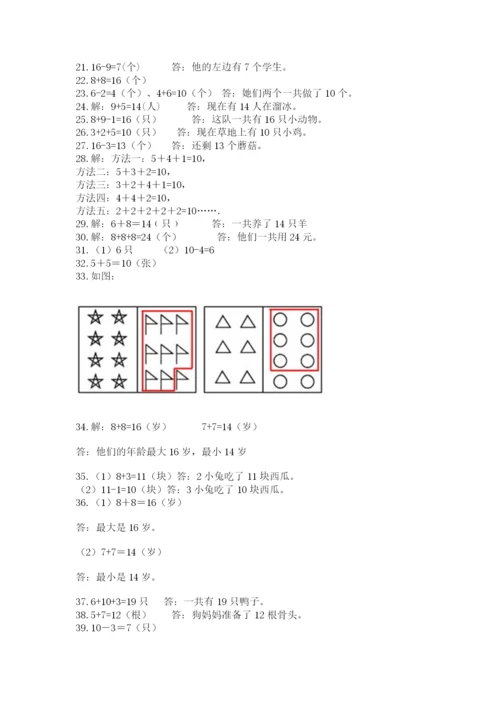 小学一年级上册数学应用题50道（a卷）word版.docx