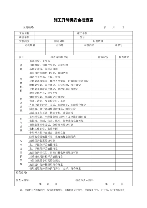 施工升降机安全检查表.docx