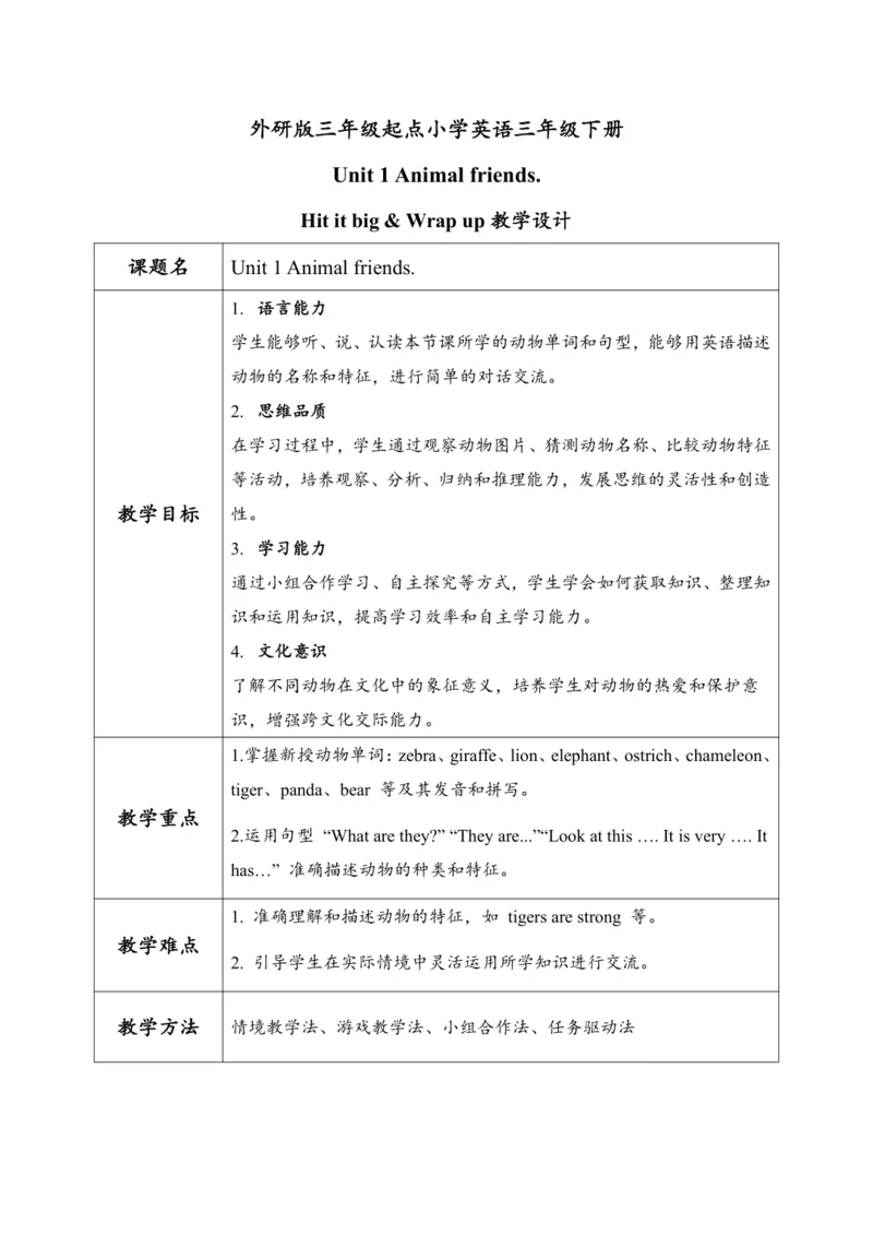Unit1 第3课时Hit it big & Wrap up(教学设计)