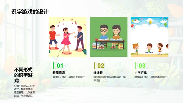 识字游戏教学策略PPT模板