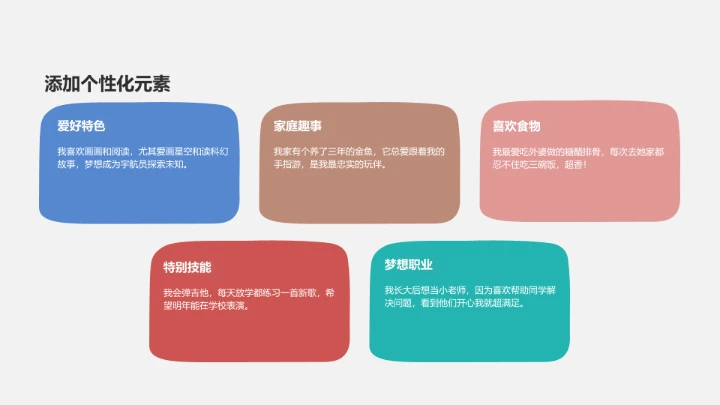 小学生自我介绍通用PPT模板