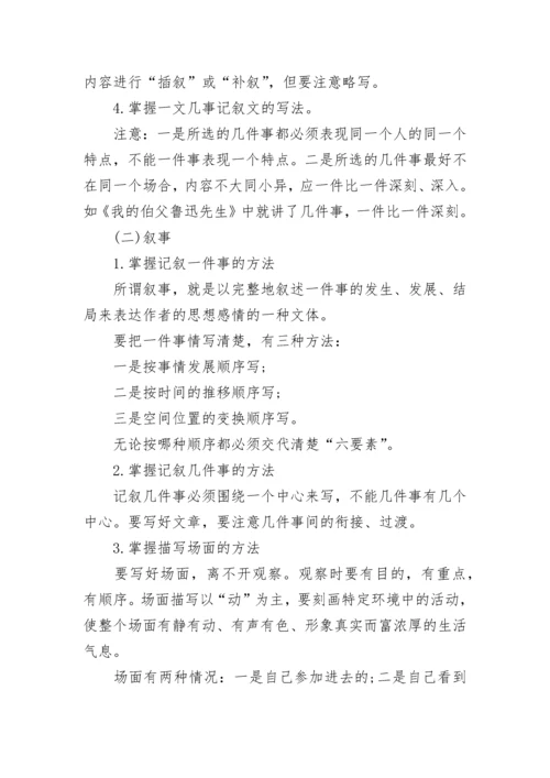 小学语文1-6年级作文知识点大全.docx