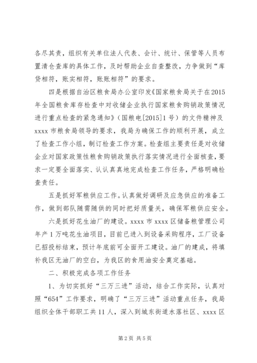 粮食局XX年上半年工作总结和下半年工作计划精编.docx