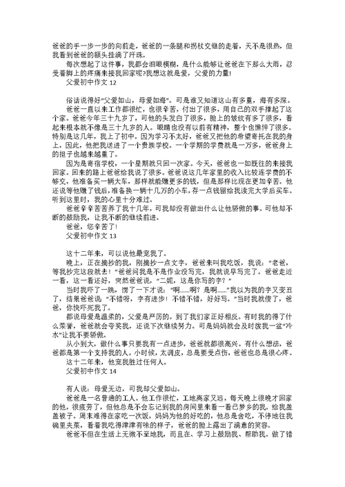 父爱初中作文15篇