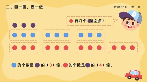 人教版数学三年级上册第五课倍的认识PPT模板