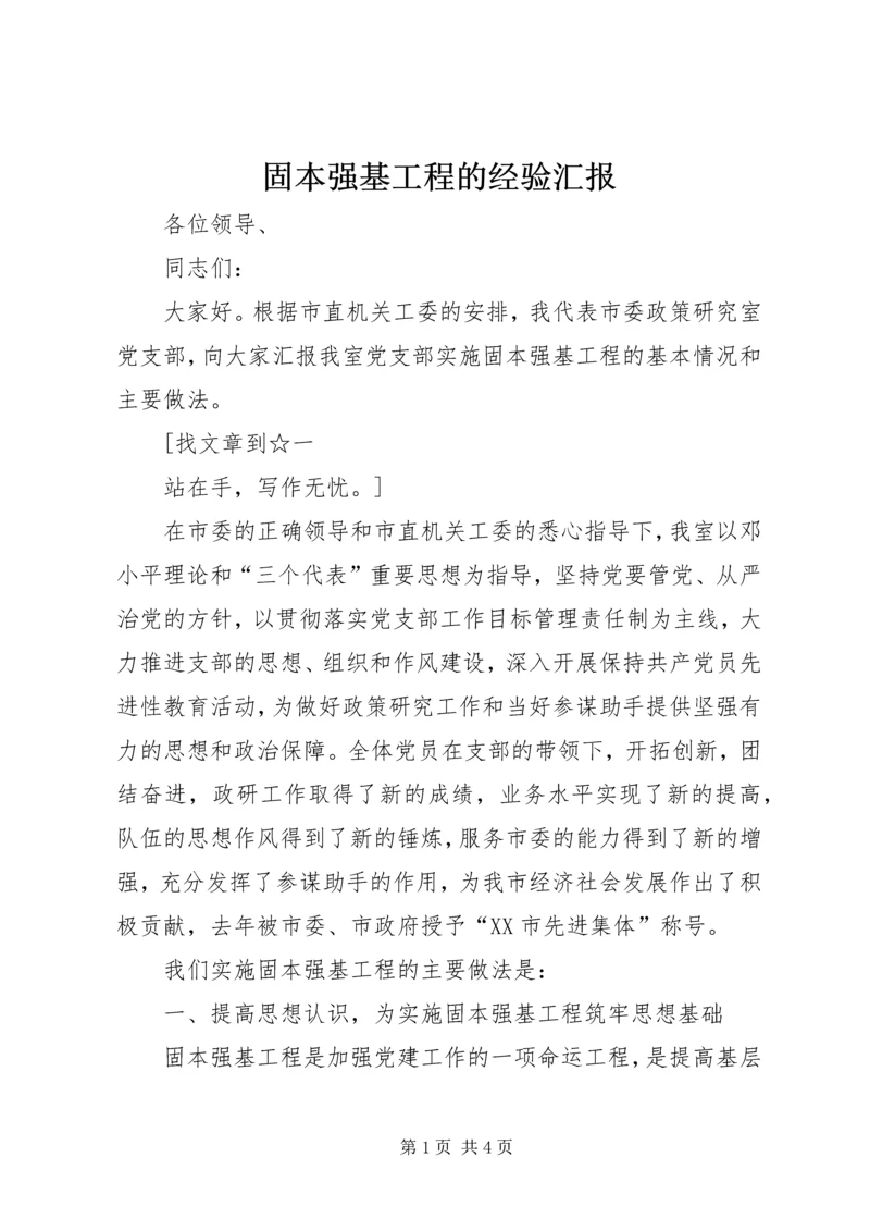 固本强基工程的经验汇报 (2).docx