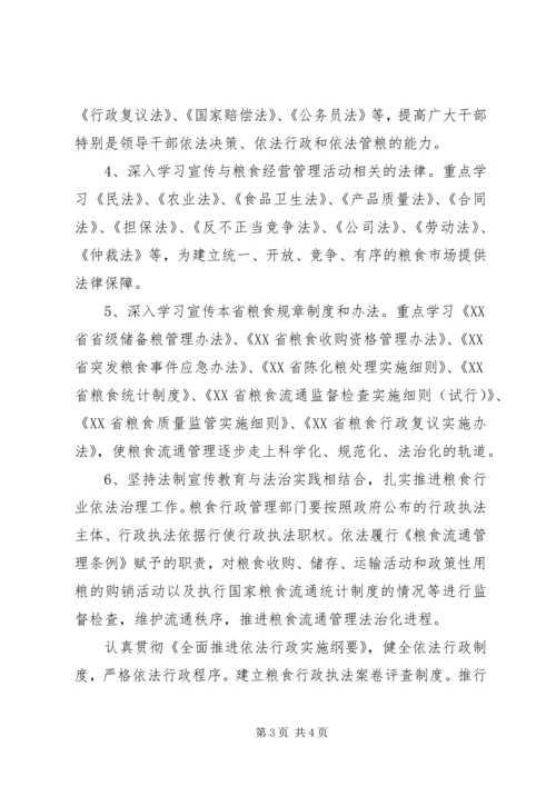 市粮食行业五五普法工作规划 (3).docx