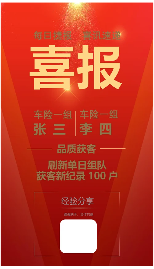 保险行业每日捷报业绩喜报通报行业营销海报