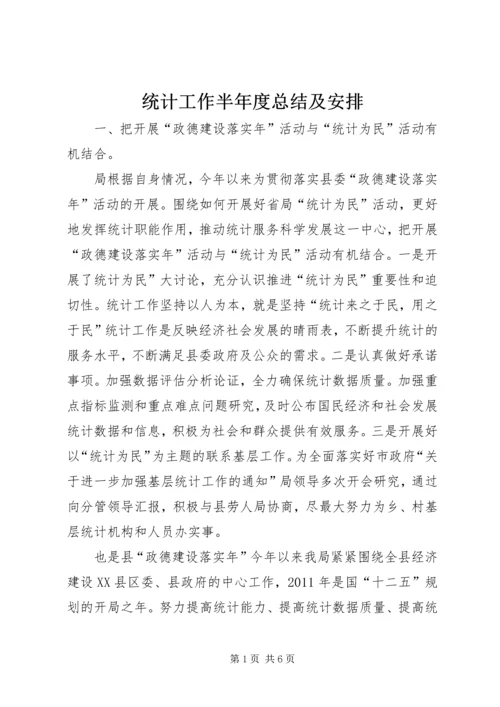 统计工作半年度总结及安排.docx