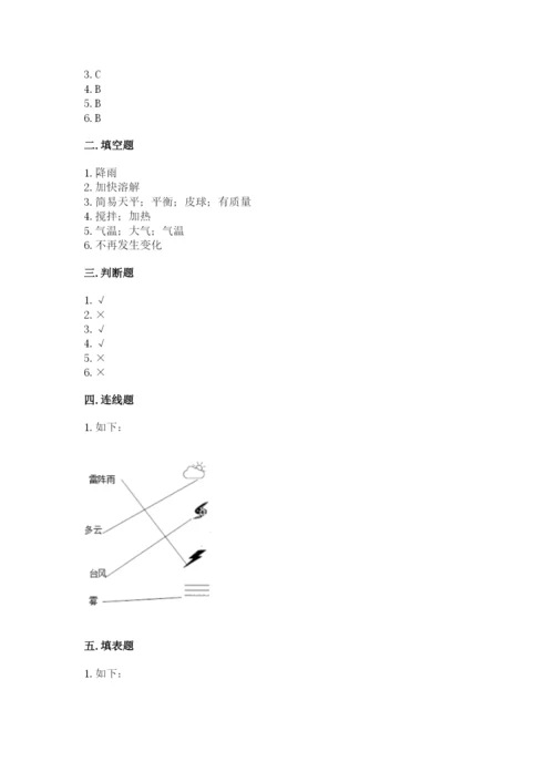 教科版三年级上册科学期末测试卷精选答案.docx