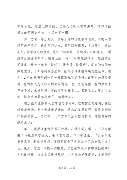 坚守信仰信念增强规矩意识心得体会两学一做心得体会.docx