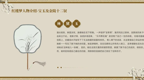褐色复古中国风中国四大名著之红楼梦人物介绍PPT
