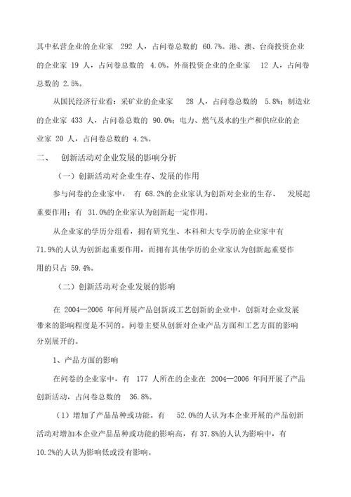 创新活动对企业发展的影响