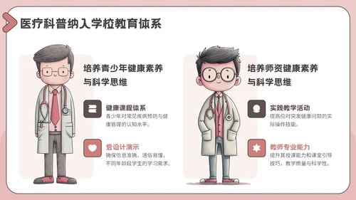 粉色插画风医疗教育科普PPT模板