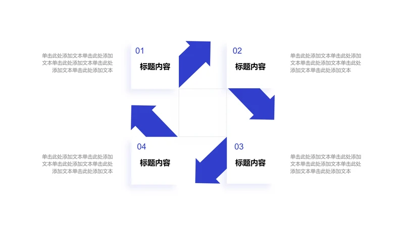 关系页-蓝色简约风4项循环关系图示