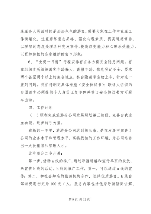 旅游公司工作总结及计划 (2).docx