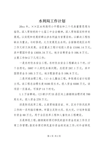 水利局工作计划 (4).docx