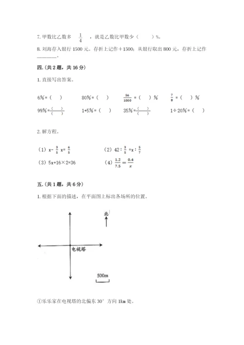 苏教版六年级数学下学期期末测试题精品加答案.docx