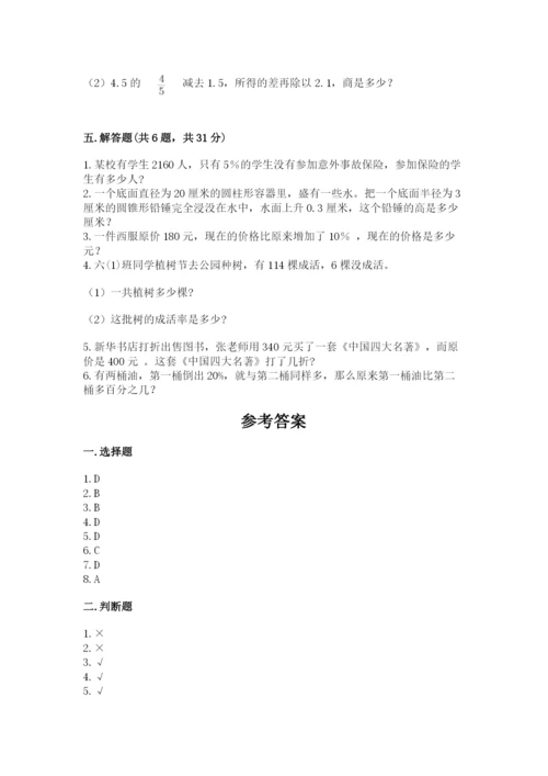 北京版六年级下册数学期中测试卷精品【能力提升】.docx