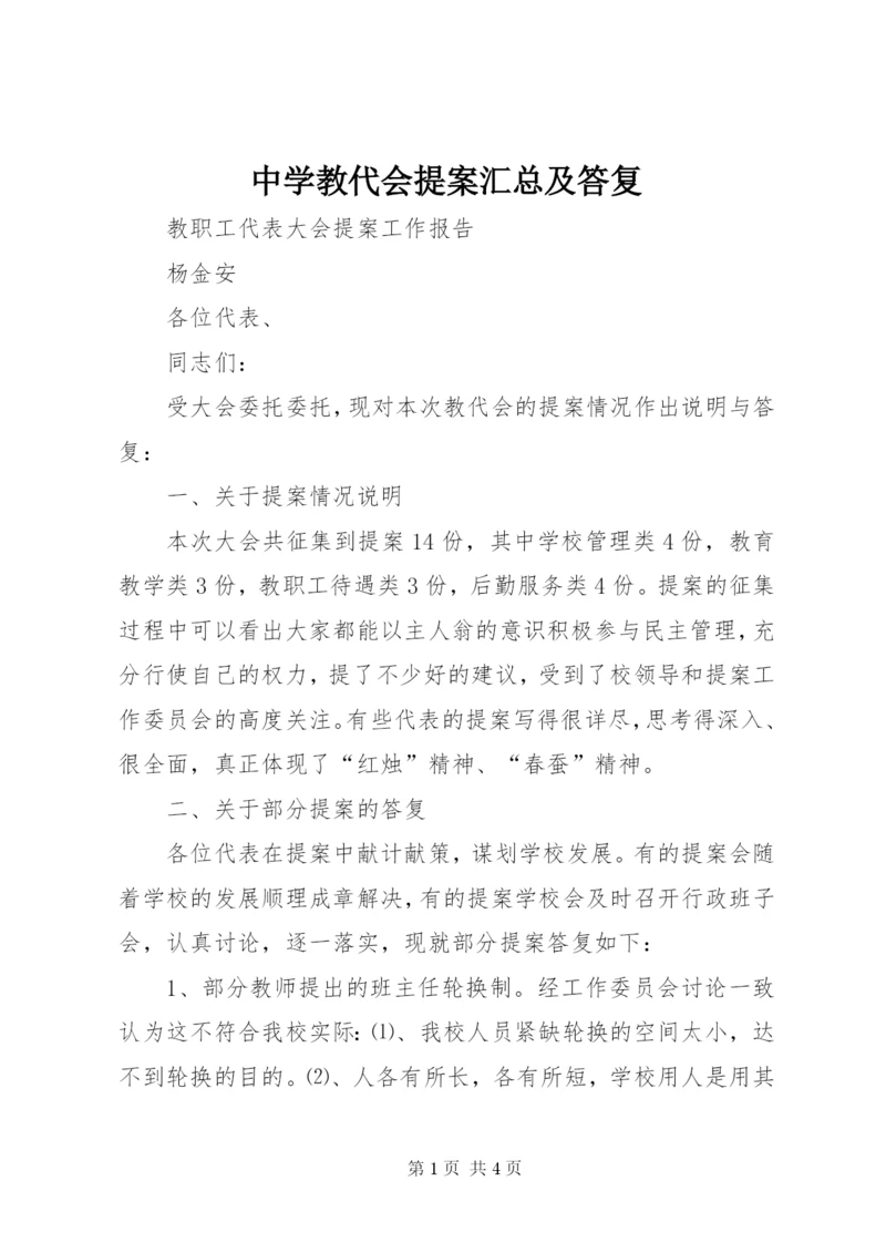 中学教代会提案汇总及答复 (2).docx