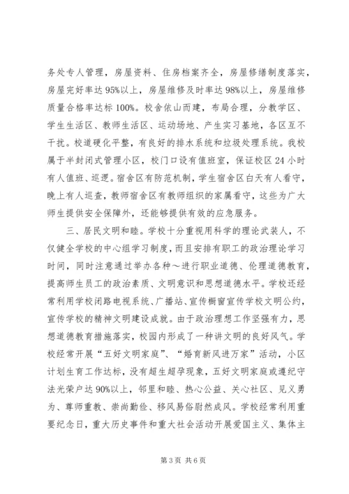 学校文明小区创建工作汇报.docx