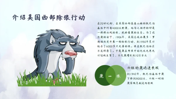 鹿和狼的故事教学课件通用PPT模板