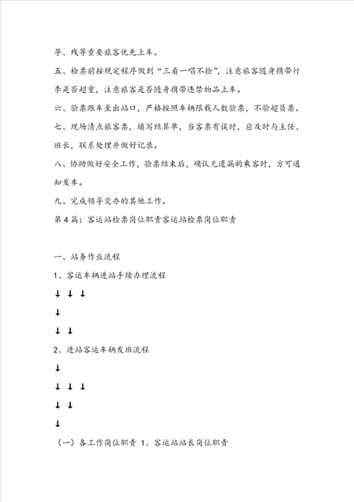 景区检票部岗位职责