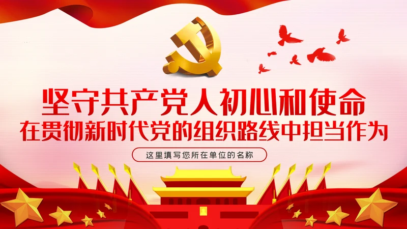 在贯彻新时代党的组织路线中担当作为PPT