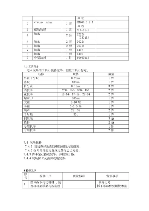 发电厂20叶轮给煤机检修作业指导书