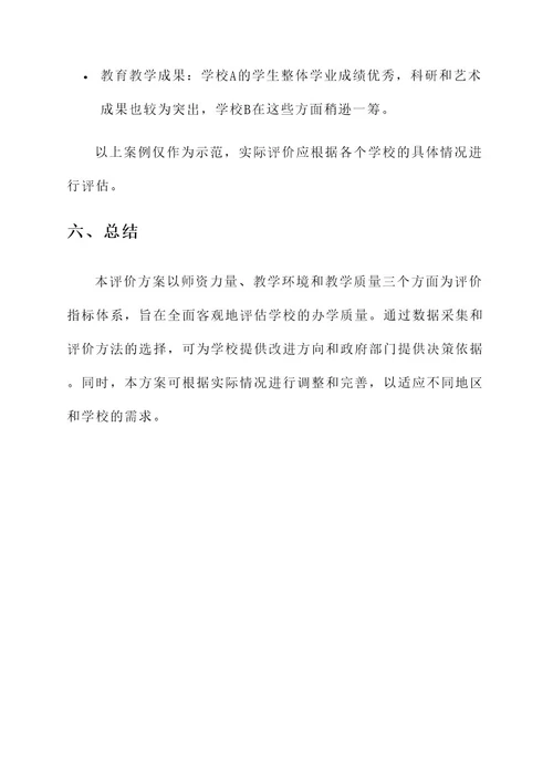 义务教育办学质量评价方案