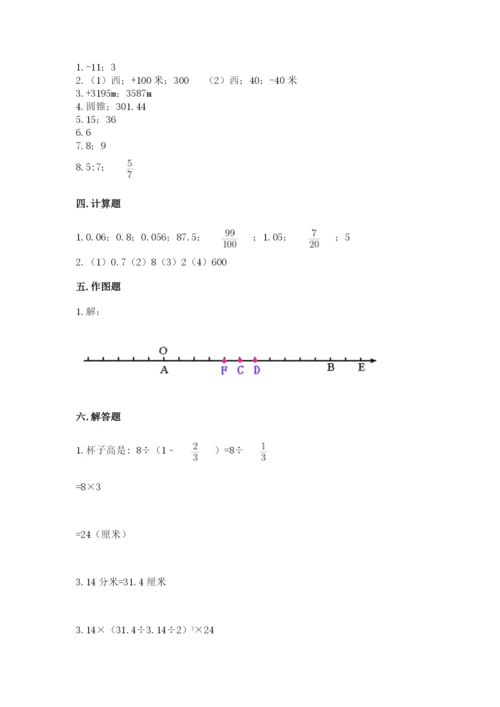 沪教版小学六年级下册数学期末综合素养测试卷【考点梳理】.docx