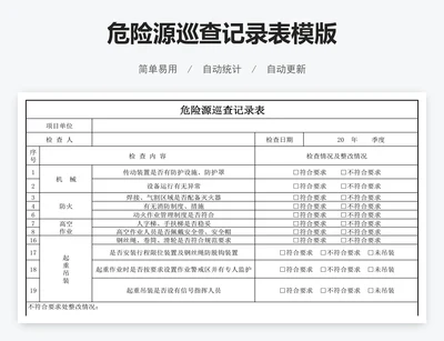 危险源巡查记录表模版