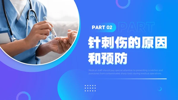 蓝色简约风发生针伤害应急预案PPT模板应急预案培训