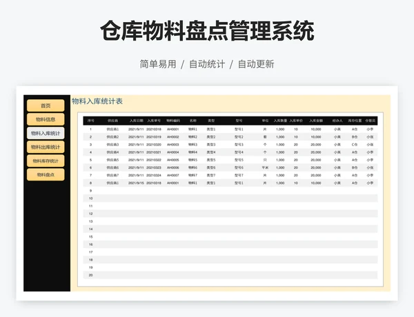 仓库物料盘点管理系统