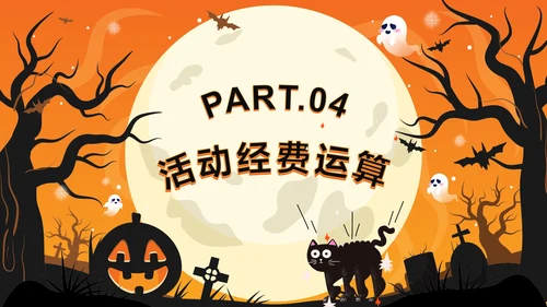 橙色卡通狂欢万圣节活动方案PPT模板