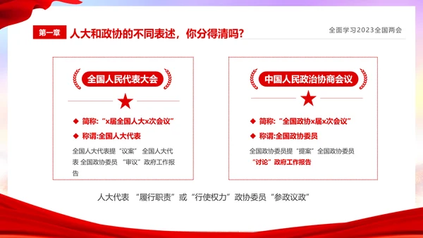 红色简约大气党课全面学习我国两会课件PPT