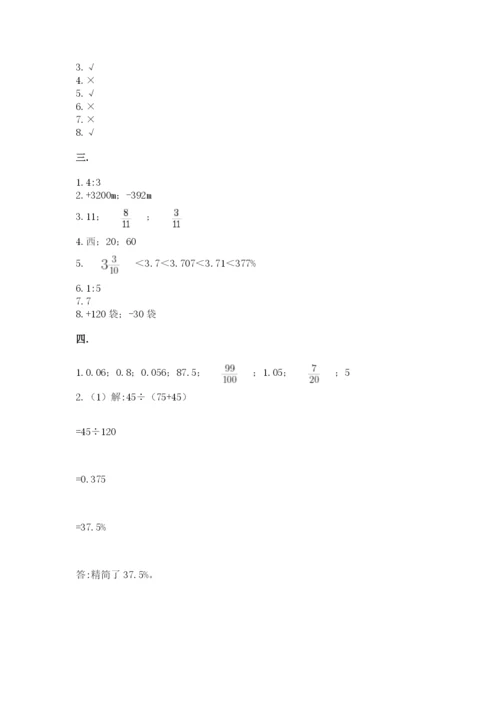 苏教版六年级数学下学期期末测试题（名师系列）.docx