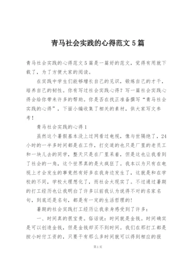 青马社会实践的心得范文5篇.docx