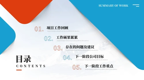 简约红蓝商务项目经理工作总结工作汇报述职报告ppt模板