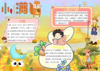 小满传统节气Word小报