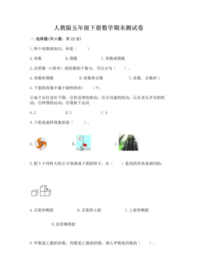人教版五年级下册数学期末测试卷精品（精选题）.docx