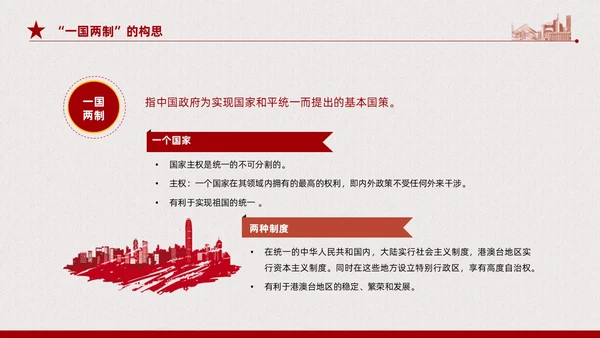 红色复古简约香港和澳门回归祖国纪念动态PPT香港回归