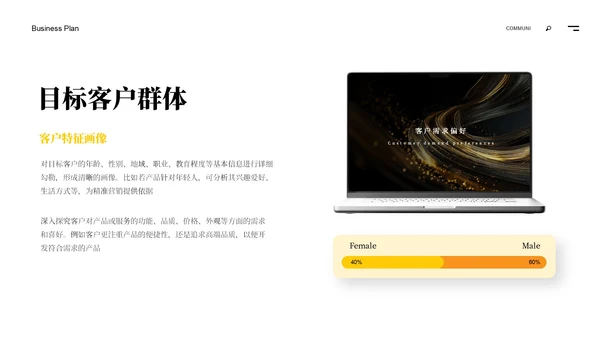 黄色商务风商业计划书ppt模板