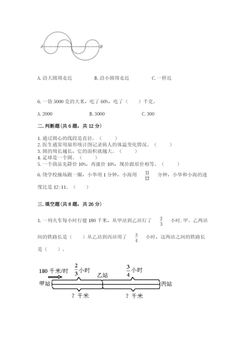 小学数学六年级上册期末测试卷附参考答案（预热题）.docx