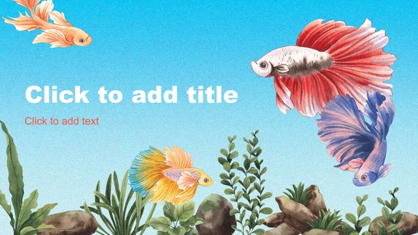 蓝色插画风海洋生物通用PPT主题